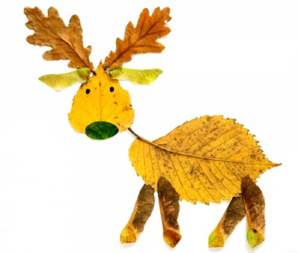 Applikation aus Herbstlaub für den Kindergarten und 1-2 Klassen der Schule, Meisterkurse mit Foto und Video