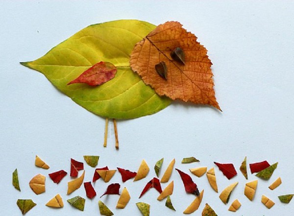 Applikation aus Herbstlaub für den Kindergarten und 1-2 Klassen der Schule, Meisterkurse mit Foto und Video