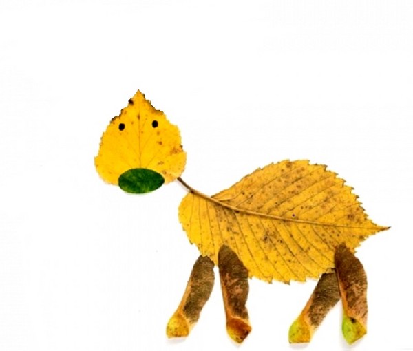 Applikation aus Herbstlaub für den Kindergarten und 1-2 Klassen der Schule, Meisterkurse mit Foto und Video