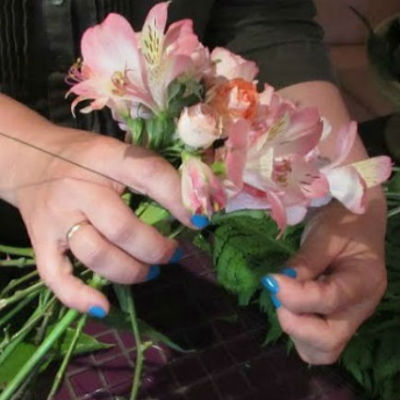 Blumenstrauß mit eigenen Händen