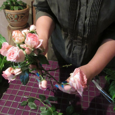 Blumenstrauß mit eigenen Händen
