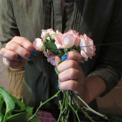 Blumenstrauß mit eigenen Händen