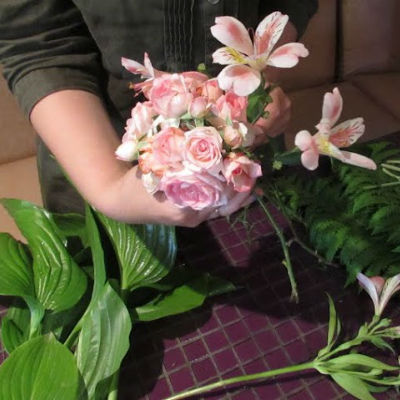 Blumenstrauß mit eigenen Händen