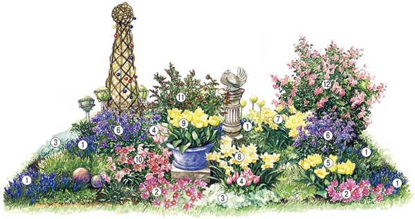 Schöne Blumen für ein Blumenbeet