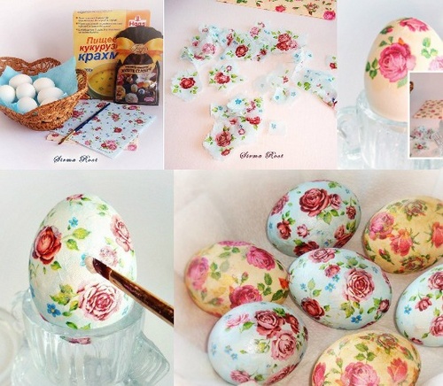 Ostern Decoupage von Eiern