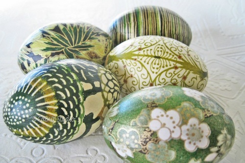 Ostern Decoupage von Eiern