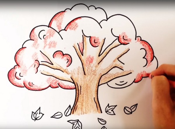 Nach dem Thema "Herbst": Meisterkurse mit Bleistiften und Farben für Kindergarten und Schule 1-5 Klassen