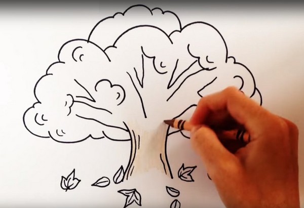 Nach dem Thema "Herbst": Meisterkurse mit Bleistiften und Farben für Kindergarten und Schule 1-5 Klassen