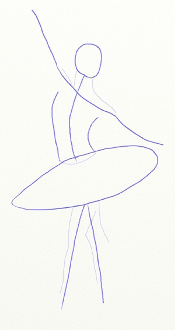 Wie man eine Ballerina einfach und einfach zeichnet
