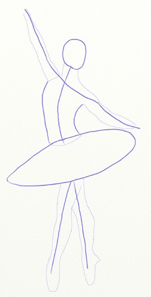 Wie man eine Ballerina einfach und einfach zeichnet