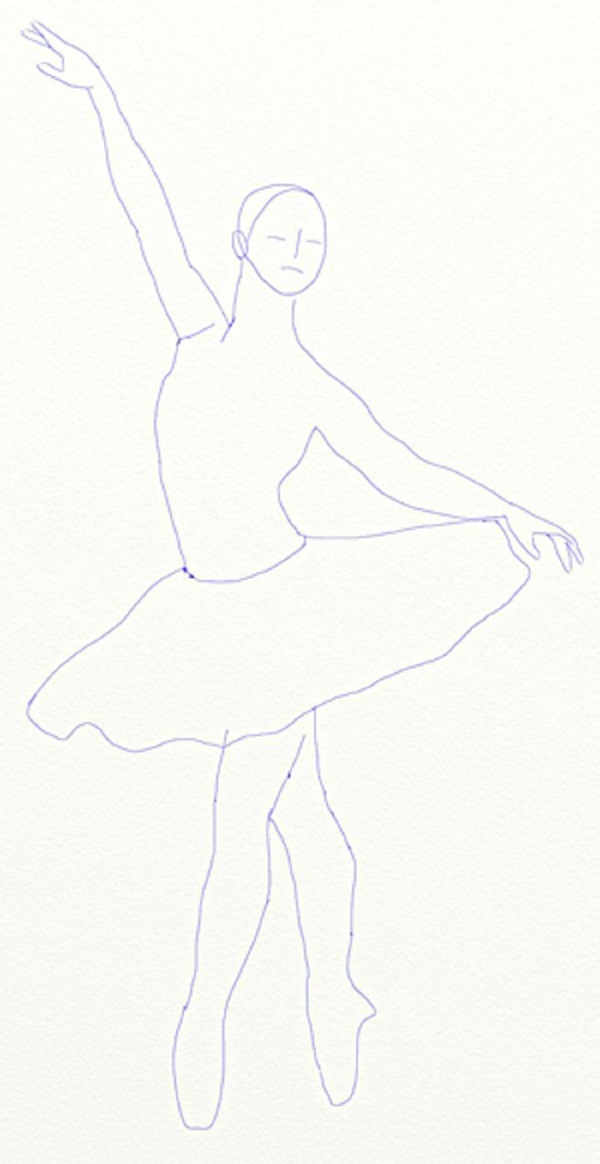 Wie man eine Ballerina einfach und einfach zeichnet