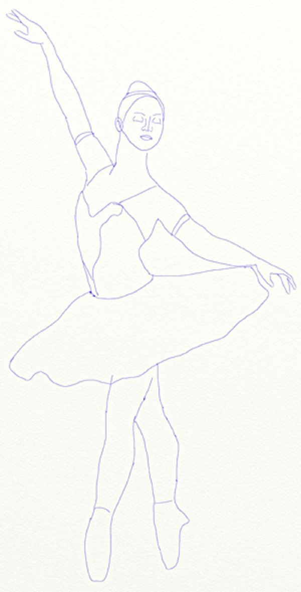 Wie man eine Ballerina einfach und einfach zeichnet