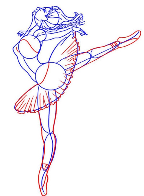 Wie man eine Ballerina einfach und einfach zeichnet
