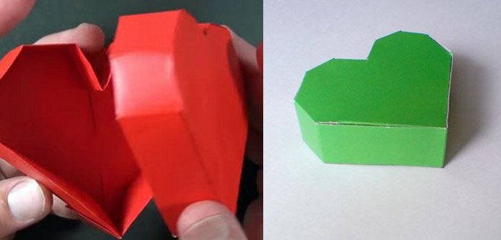 Wie man eine herzförmige Schachtel mit den eigenen Händen macht, ein Schritt-für-Schritt-Meisterkurs mit einem Foto