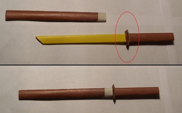 Wie man mit eigenen Händen ein Schwert aus Papier macht
