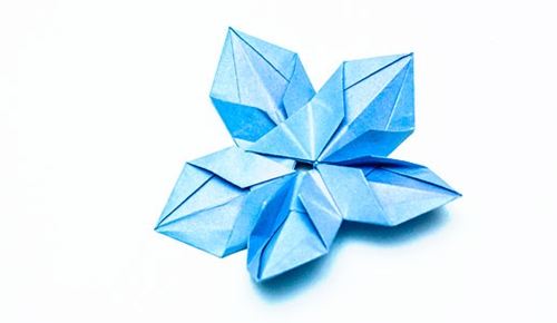 Wie man eine Origami-Blume mit eigenen Händen macht