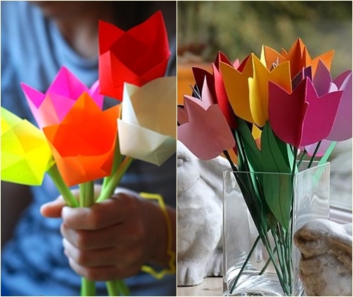 Wie man eine Tulpe aus Papier macht: eine Meisterklasse