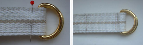 Nähen Sie die Ringe