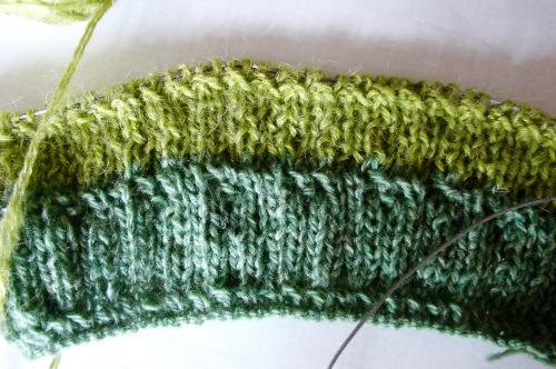Sommertasche mit Resten von Garnstricken