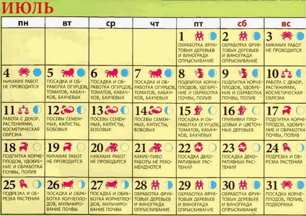 Der Mondkalender für den Lkw-Bauer für Juli 2016 für den Ural, den Nordwesten und die Mittelzone Russlands