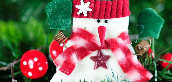 Der originale Schneemannmagnet aus Filz