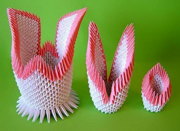 Wie man einen Schwan-Origami aus Modulen macht - Schritt für Schritt Anleitung mit Fotos und Videos