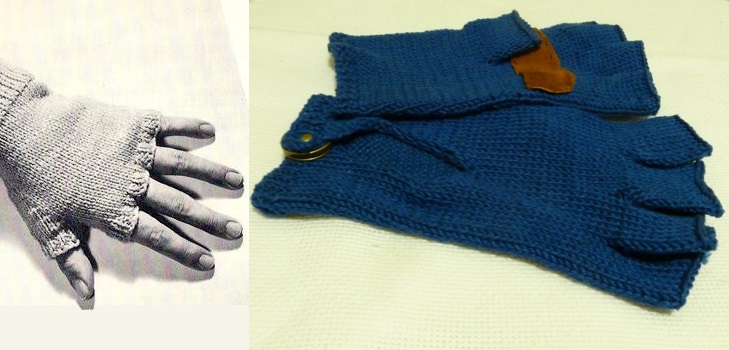 Herren Sommerhandschuhe ohne Finger mit Stricknadeln