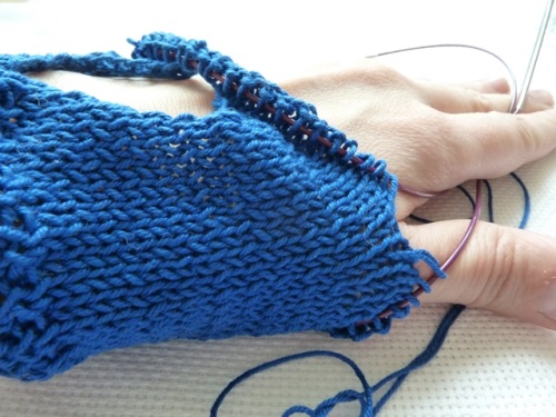 Herren Sommerhandschuhe ohne Finger mit Stricknadeln