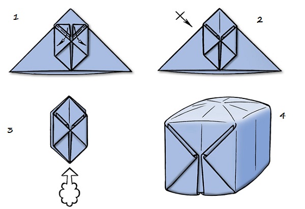 Schneemann Origami für Anfänger