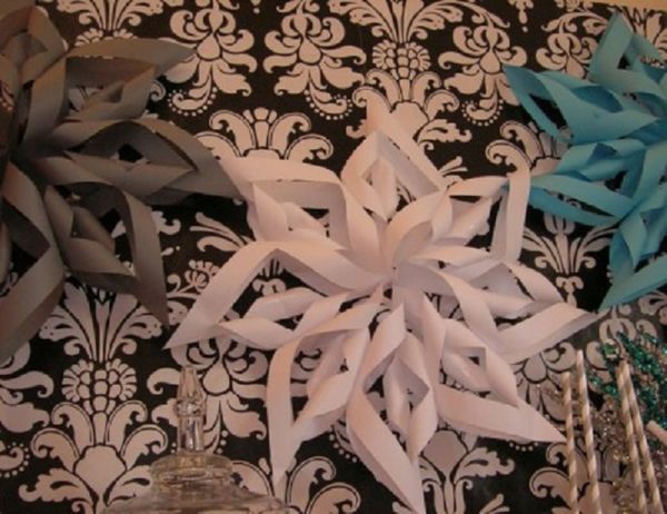 Schöne Schneeflocken für das neue Jahr 2017 mit ihren eigenen Händen aus Papier - Diagramme und Fotos in Etappen. Meisterkurse für Kinder auf großen Schneeflocken in Origami-Technik