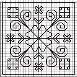 Neujahrsstickerei: Schneeflocken