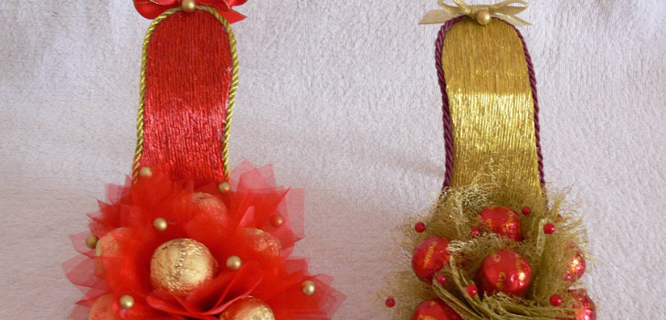 Originalkomposition "Schuh" von Süßigkeiten: eine Meisterklasse