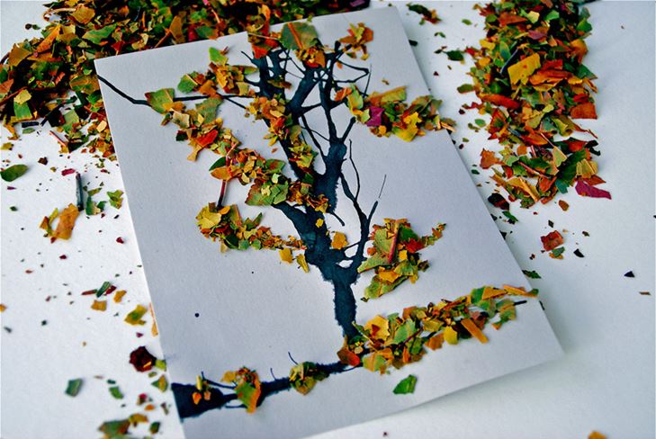 Herbsthandwerk aus Naturmaterial: Foto