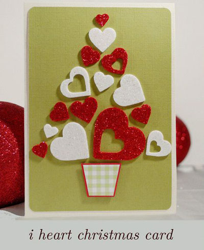 Weihnachtskarte mit Scrapbooking-Stil für das neue Jahr 2015 mit eigenen Händen