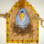 Osterkarten: Huhn im Nest