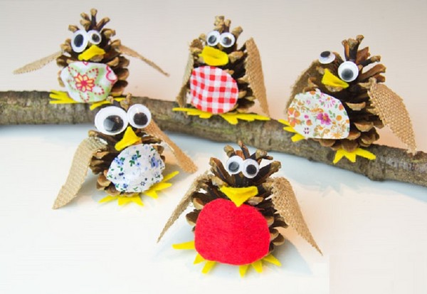 Handwerk "Geschenke des Herbstes" mit eigenen Händen aus natürlichen Materialien für Kindergarten und Schule
