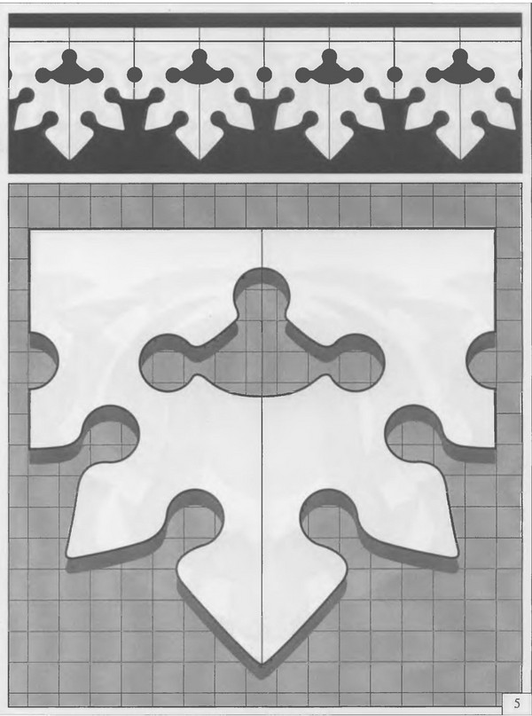 Schneidfaden (durchbrochen) und Schablonen