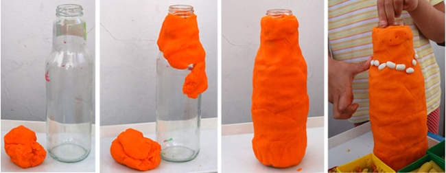 Vase aus Plastilin und Getreide mit eigenen Händen: Fotoanleitung