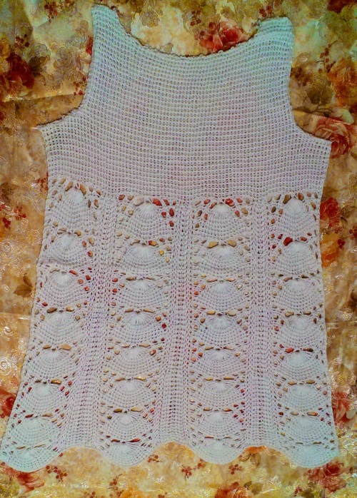 Durchbrochene Sommerbluse "Romantik des Sommers" mit Stricknadeln