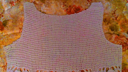 Durchbrochene Sommerbluse "Romantik des Sommers" mit Stricknadeln