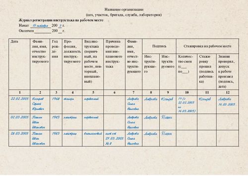 Methodische Anleitung und Empfehlungen zum Ausfüllen des Briefing-Briefings am Arbeitsplatz