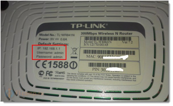 die Rückseite des Modems
