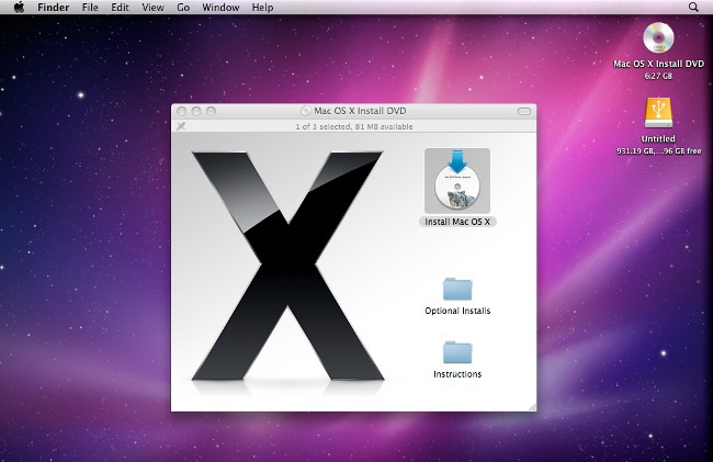 Wie installiere ich Mac OS X?