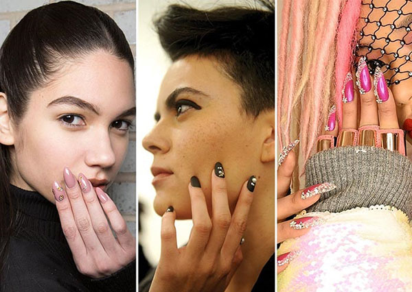 Glitzer- und Swarovski-Steine ​​als Trend der Wintermaniküre 2016-2017