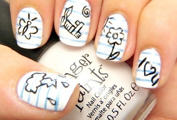 Welche Maniküre in der Schule am 1. September zu machen, ein Foto. Manicure-Ideen für den Wissenstag für Schüler der 9. und 11. Klassen