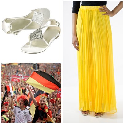 Das Outfit der Fußball-Cheerleaderin der deutschen Nationalmannschaft