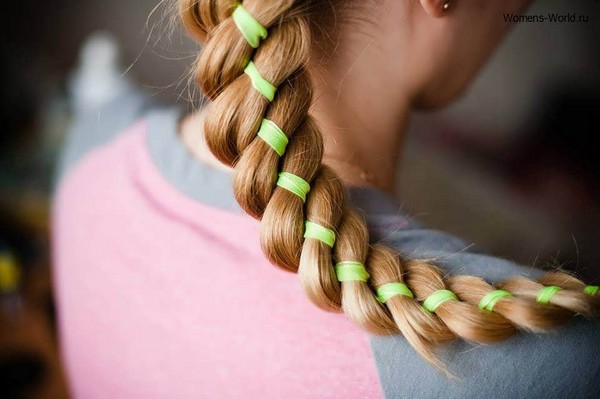 Braid Zopf auf mittlerer Haar mit einem Foto