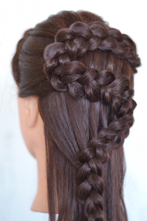 Braid Zopf auf mittlerer Haar mit einem Foto