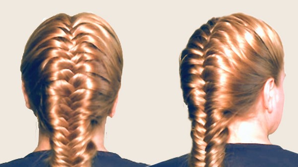 Braid Zopf auf mittlerer Haar mit einem Foto