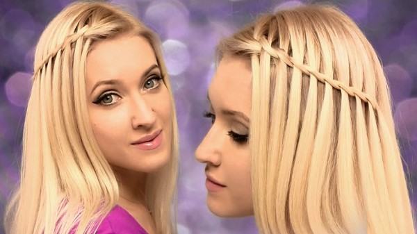 Braid Zopf auf mittlerer Haar mit einem Foto